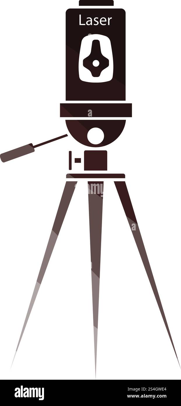 Laser level tool icon. Flat color design. Vector illustration. Stock Vector