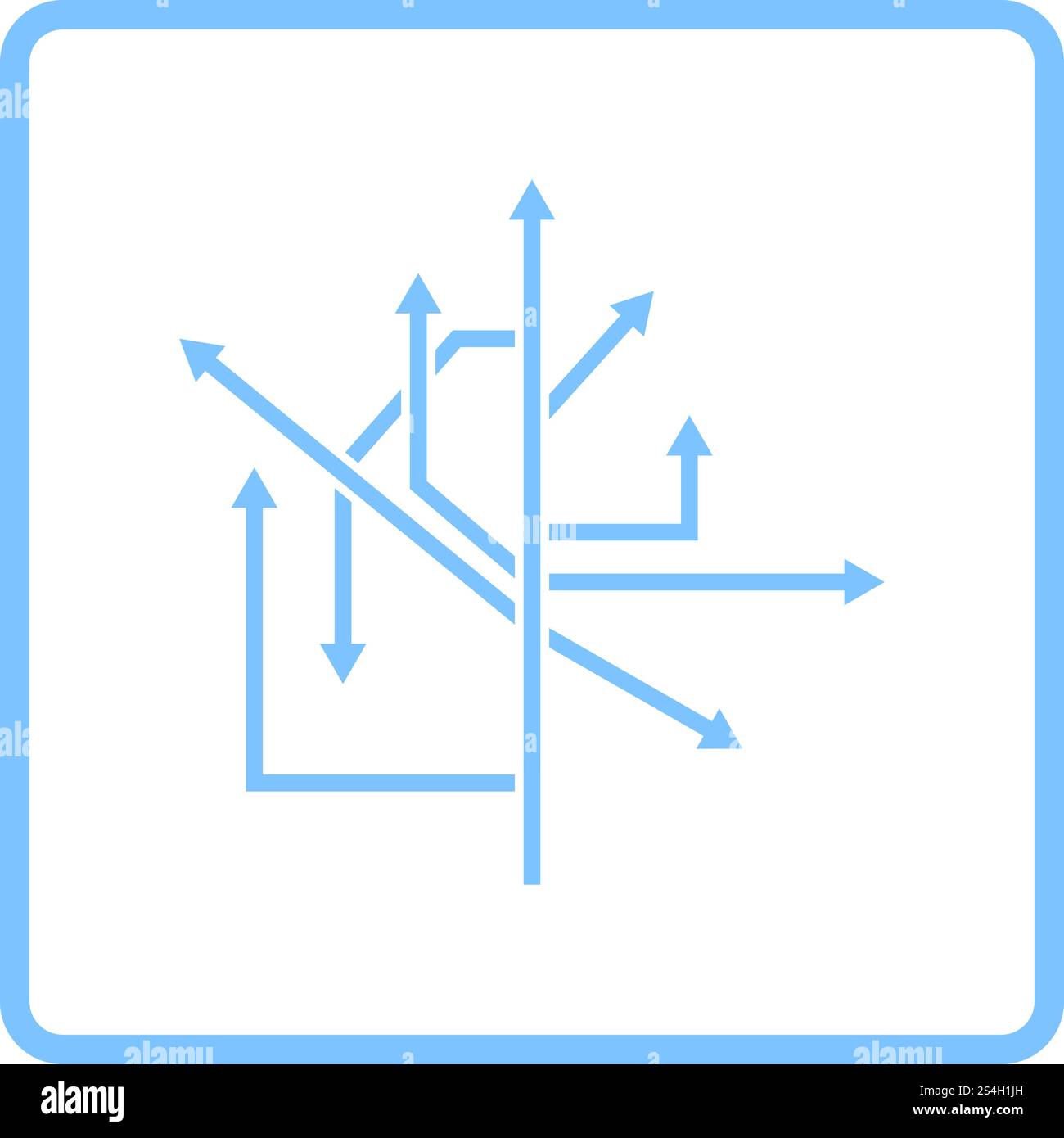 Direction Arrows Icon. Blue Frame Design. Vector Illustration Stock ...