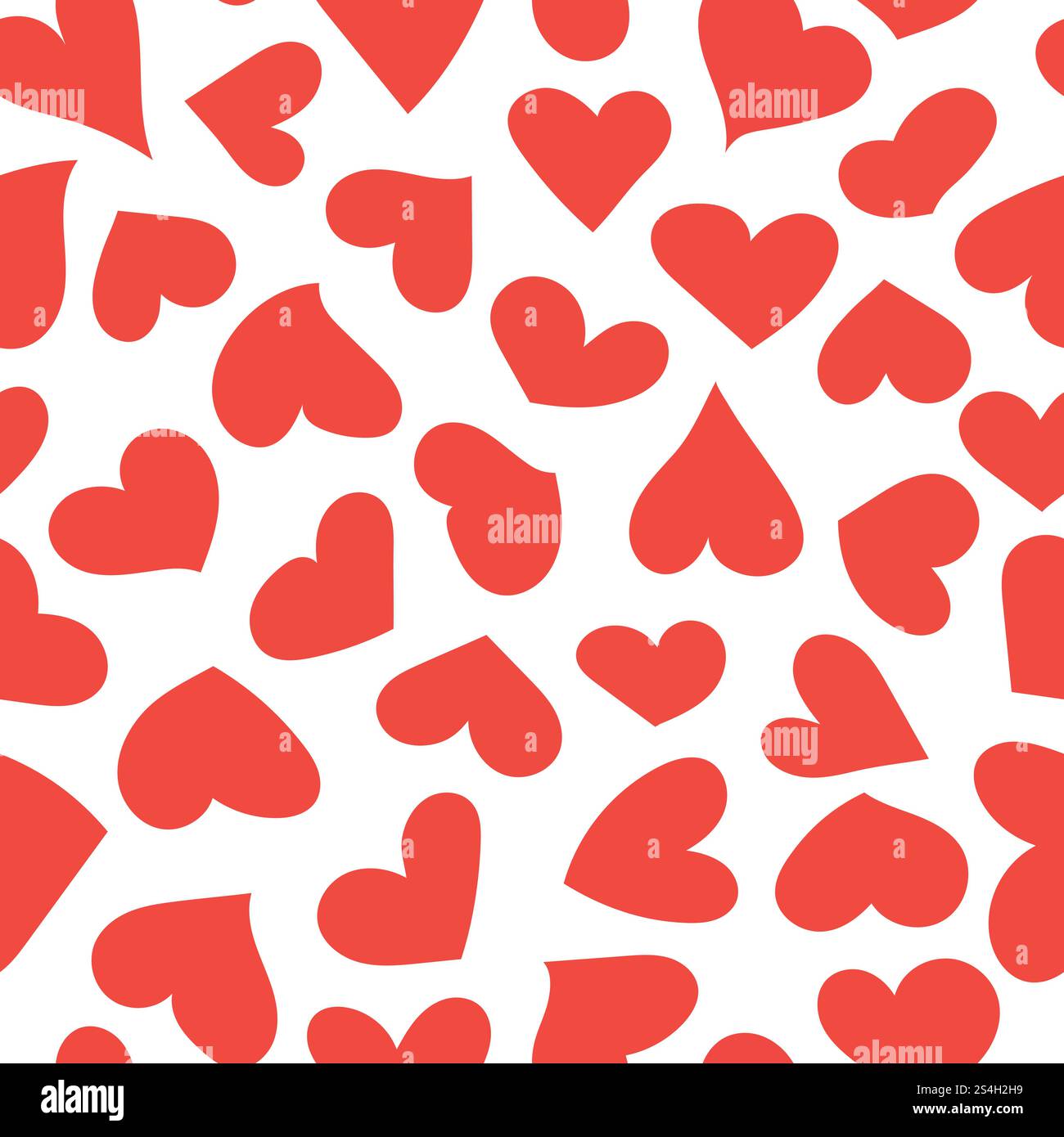 Hearts seamless pattern. Red hearts on white background Stock Vector