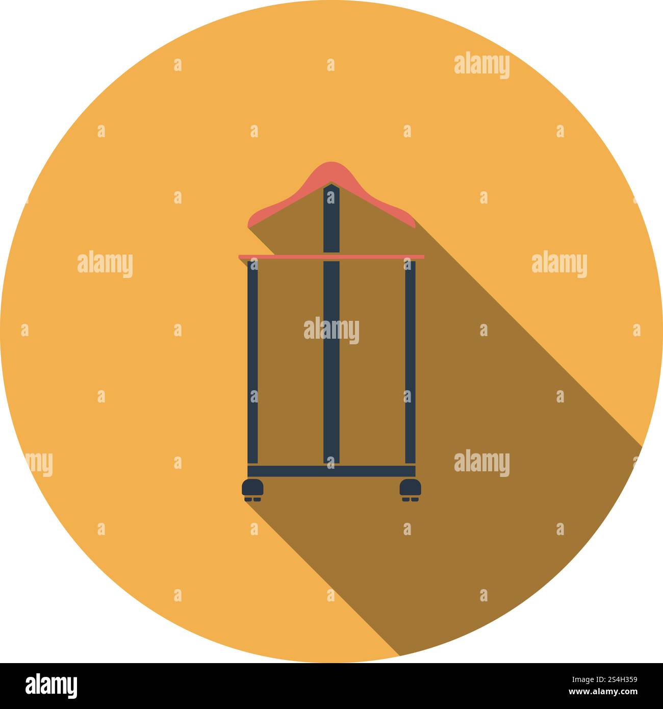 Hanger Stand Icon. Flat Circle Stencil Design With Long Shadow. Vector Illustration. Stock Vector