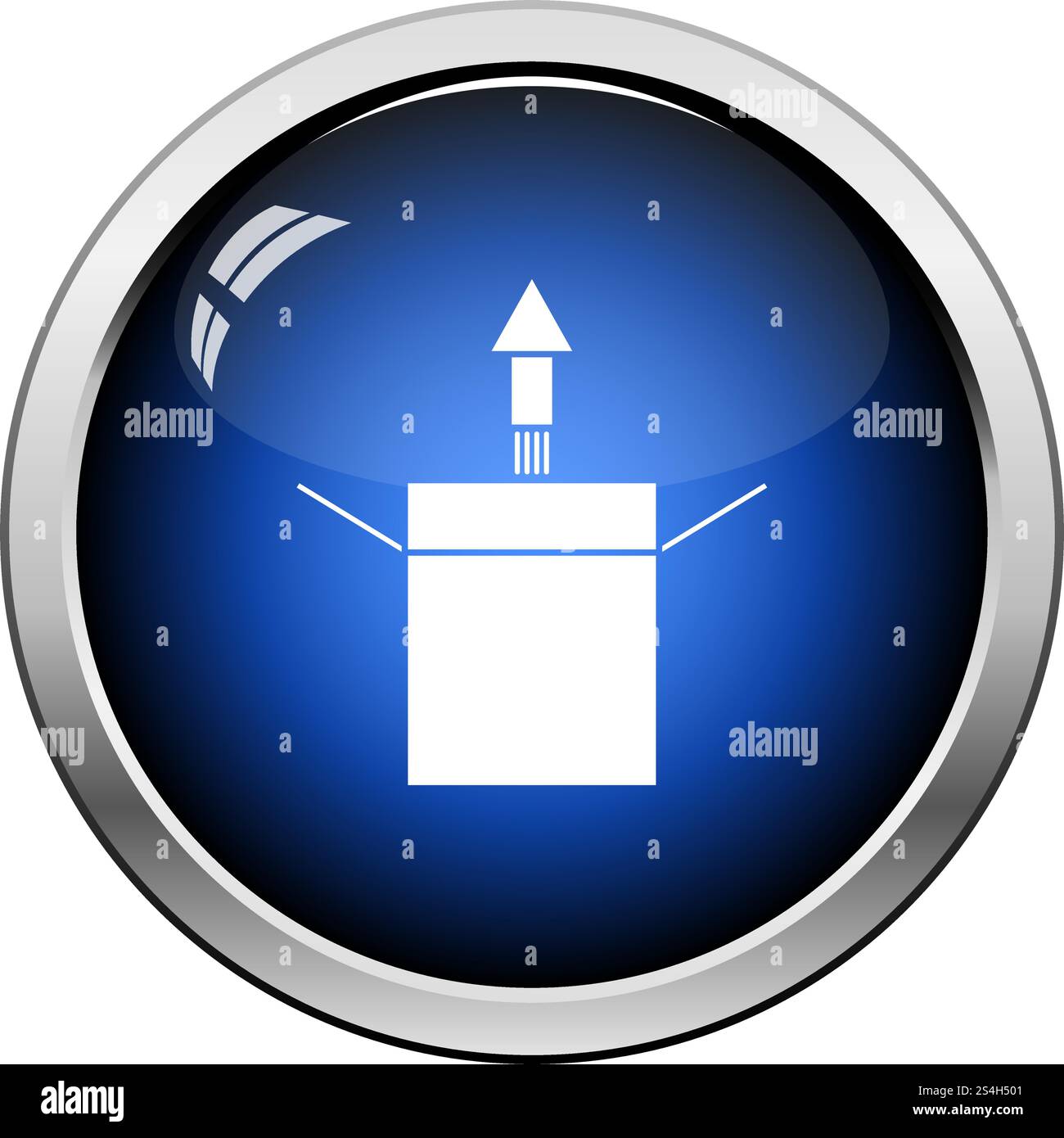 Product Release Icon. Glossy Button Design. Vector Illustration. Stock Vector