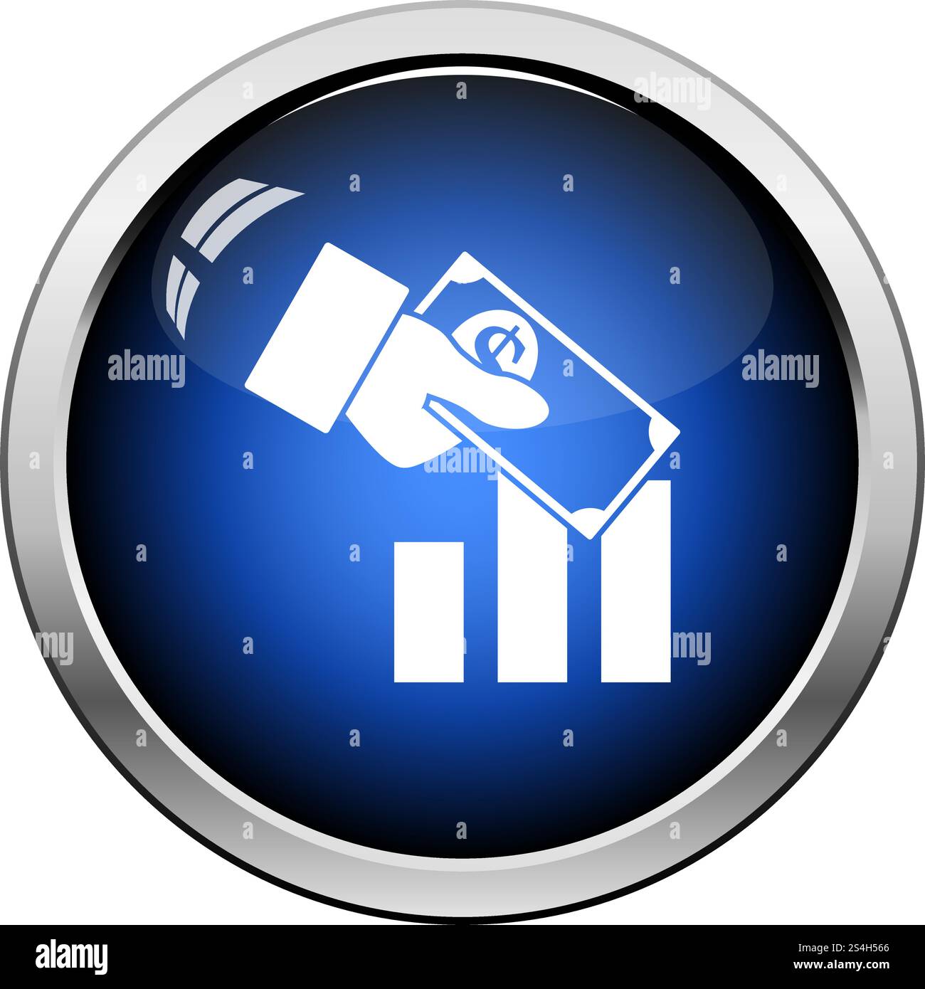 Investment Icon. Glossy Button Design. Vector Illustration Stock Vector ...