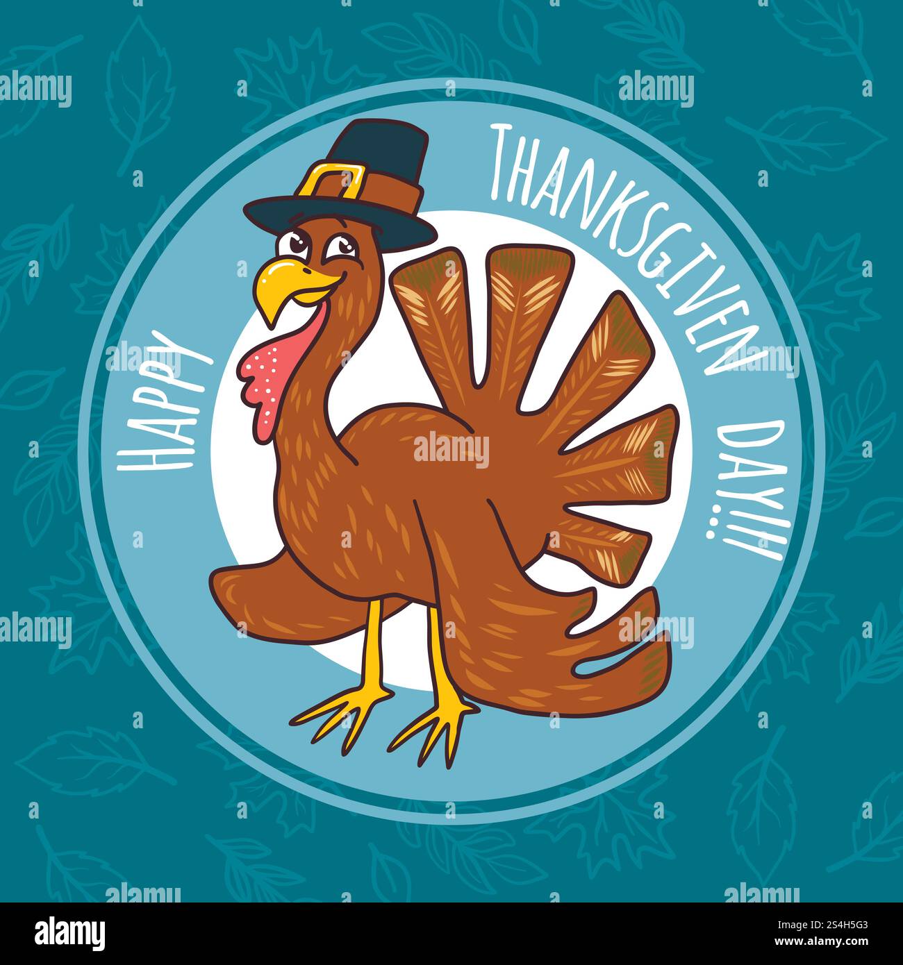 Thanksgiving turkey concept background. Hand drawn illustration of ...