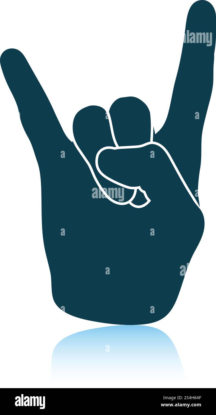 Rock hand icon. Shadow reflection design. Vector illustration Stock ...