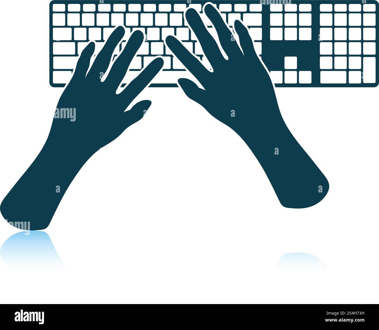 Typing icon. Shadow reflection design. Vector illustration. Stock Vector