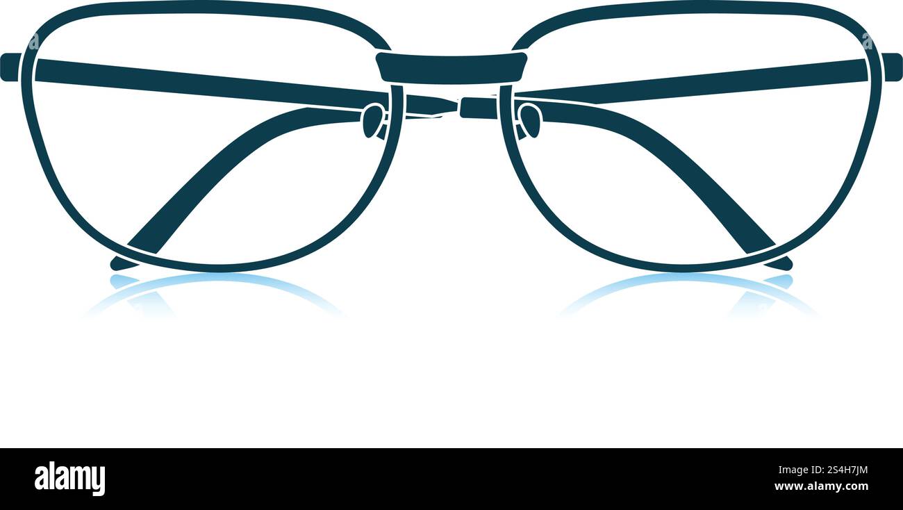 Glasses icon. Shadow reflection design. Vector illustration Stock ...