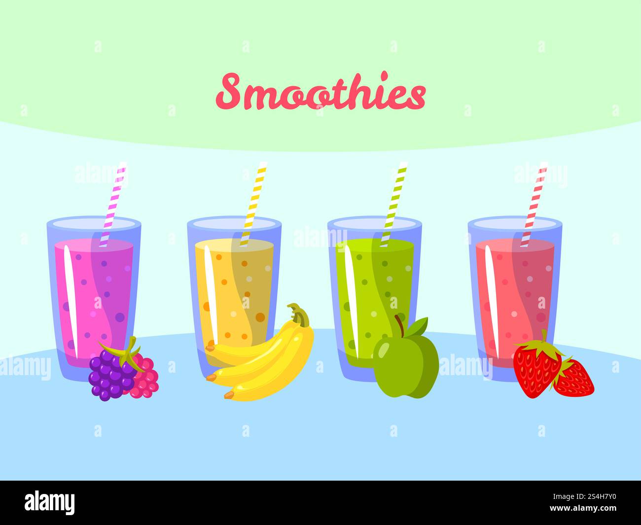 Smoochie Cartoon Tropical blended fruit smoothies pineapple Stock Vector Images - Alamy