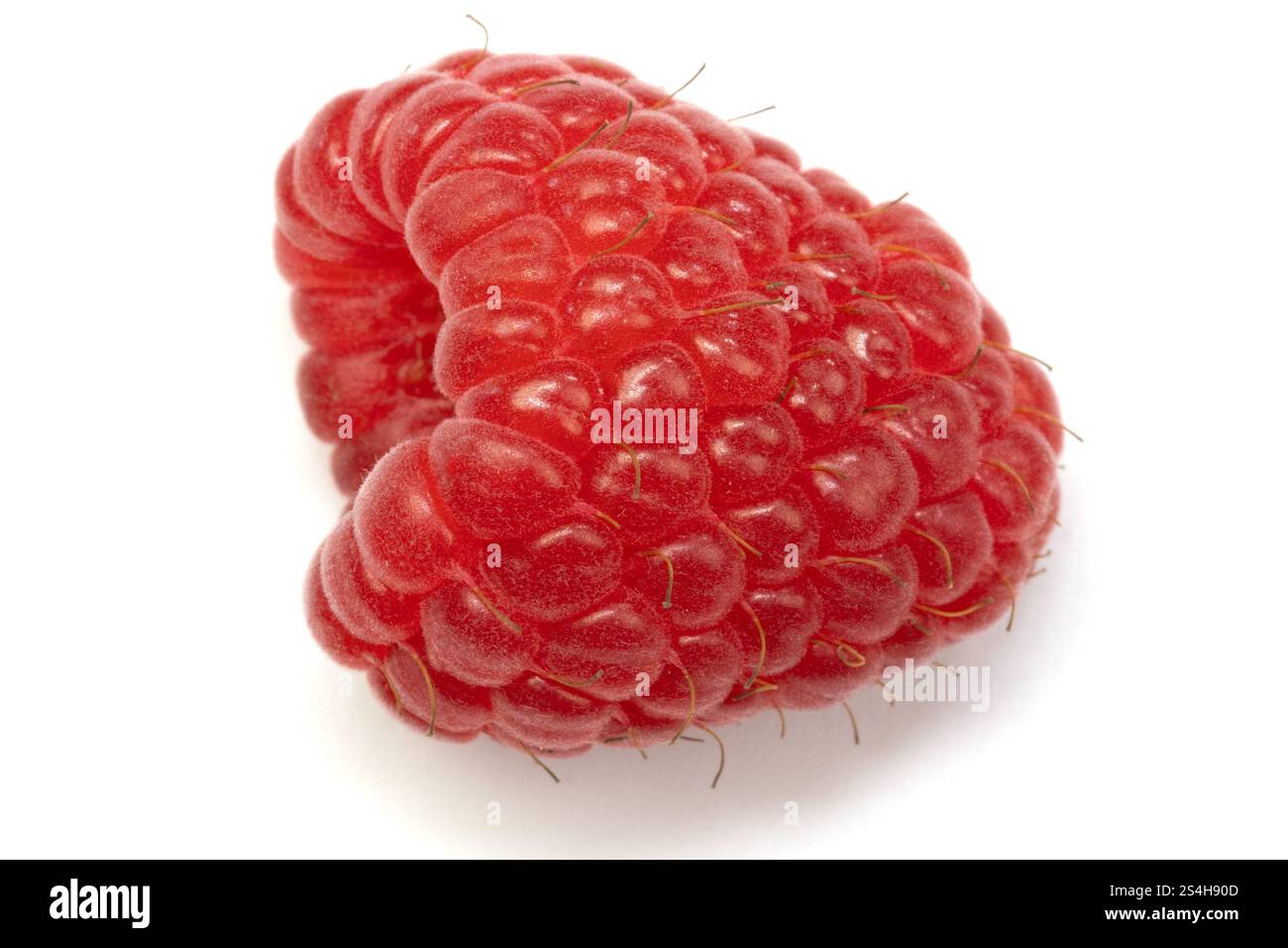 fresh raspberry, close-up, isolated on a white background Stock Photo