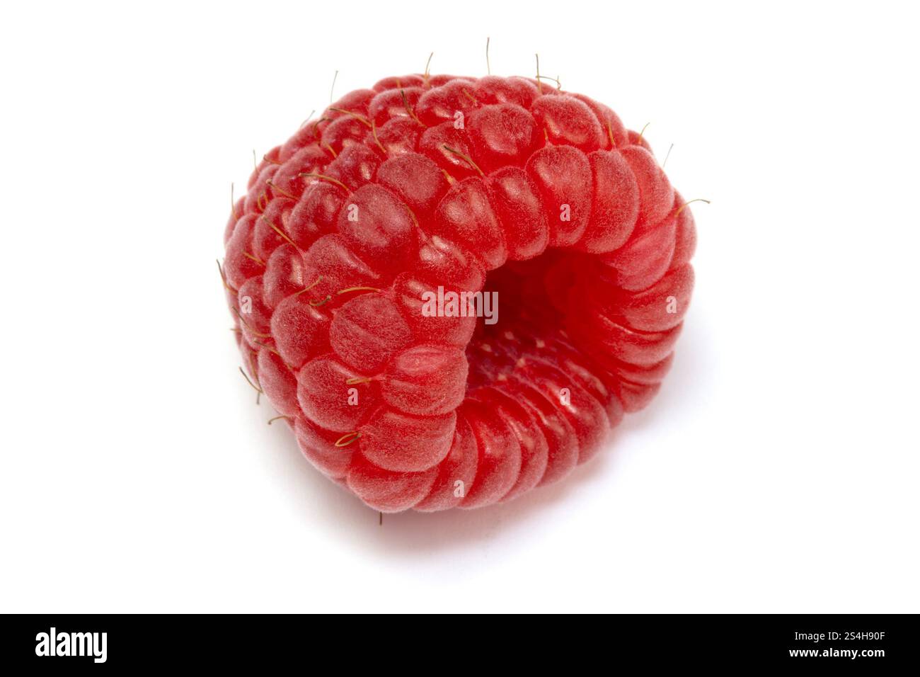 fresh raspberry, close-up, isolated on a white background Stock Photo