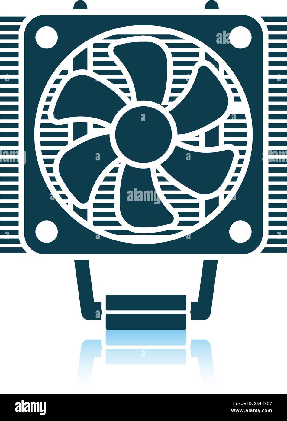 CPU Fan icon. Shadow reflection design. Vector illustration. Stock Vector
