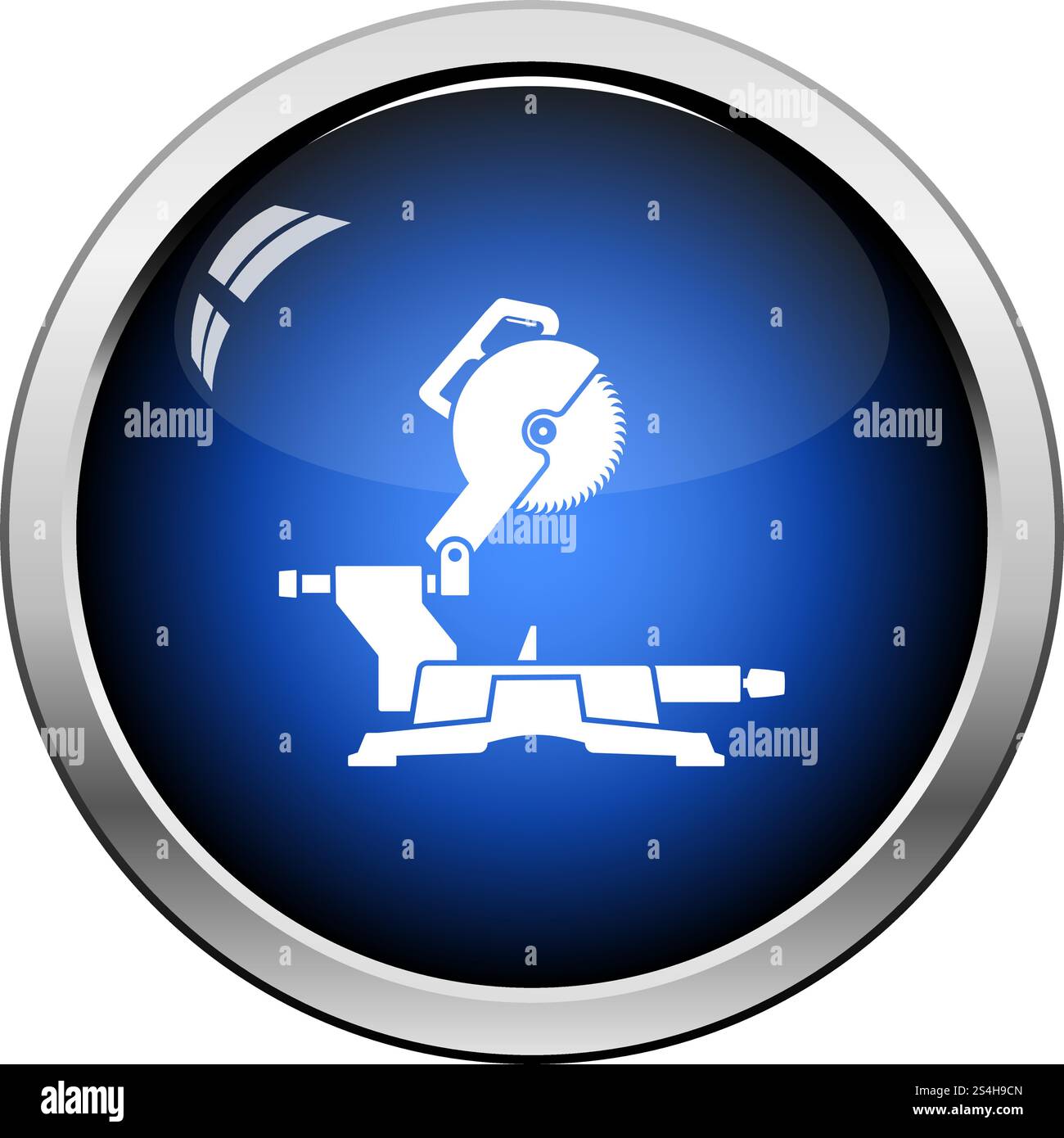 Circular end saw icon. Glossy Button Design. Vector Illustration Stock ...
