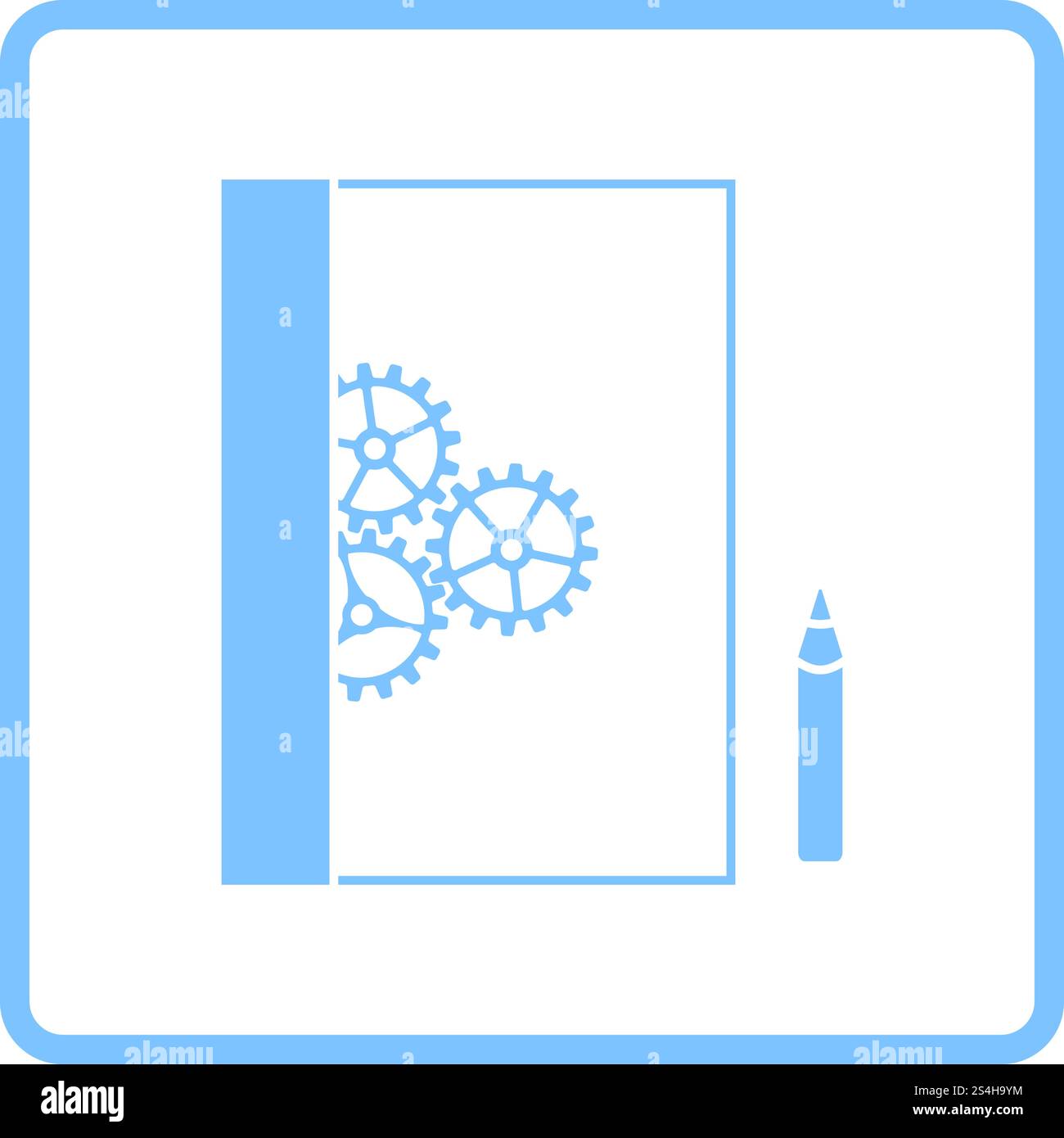 Product Development Icon. Blue Frame Design. Vector Illustration. Stock Vector