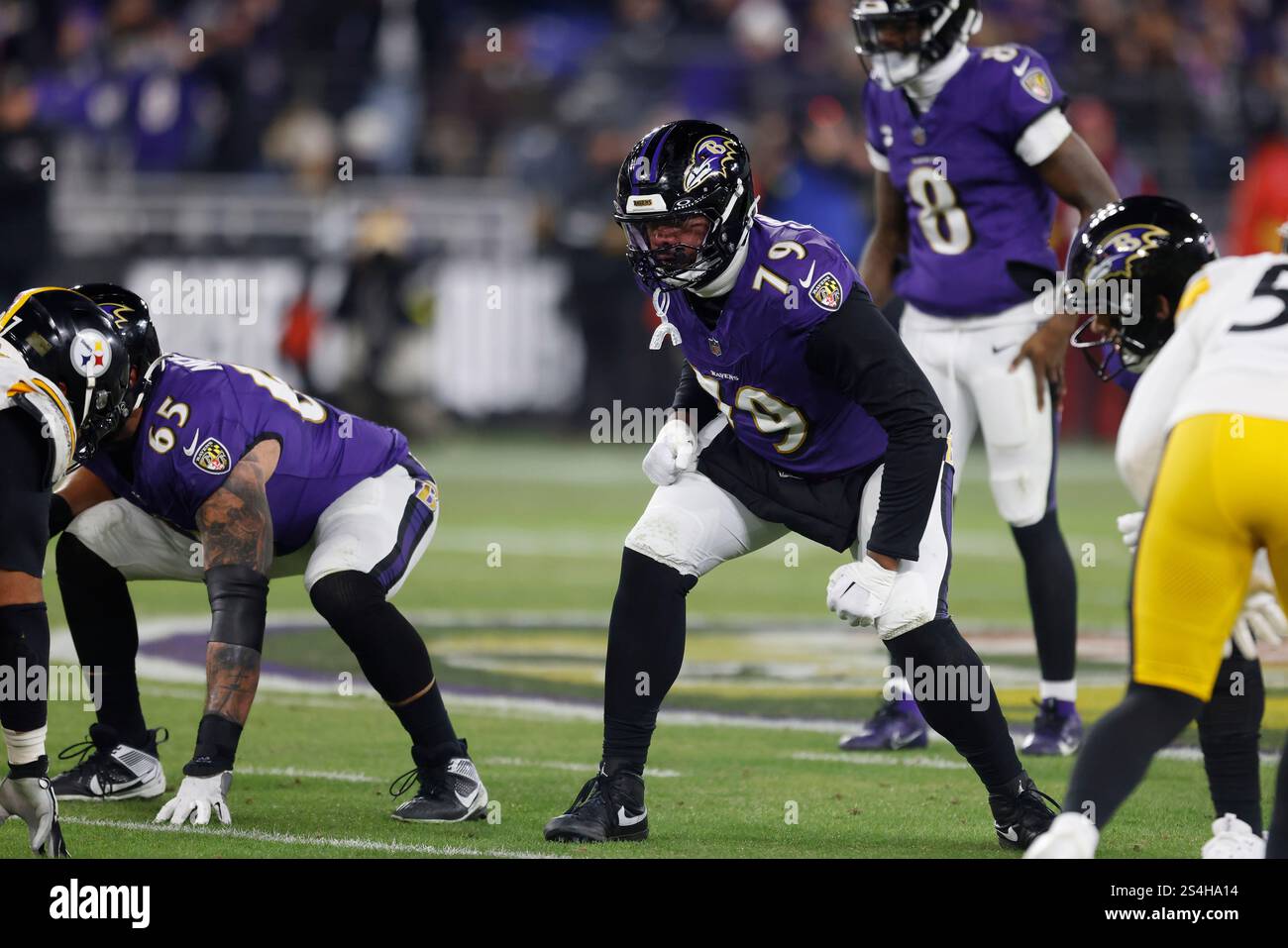 January 11, 2025 Baltimore Ravens tackle Ronnie Stanley (79) lines up