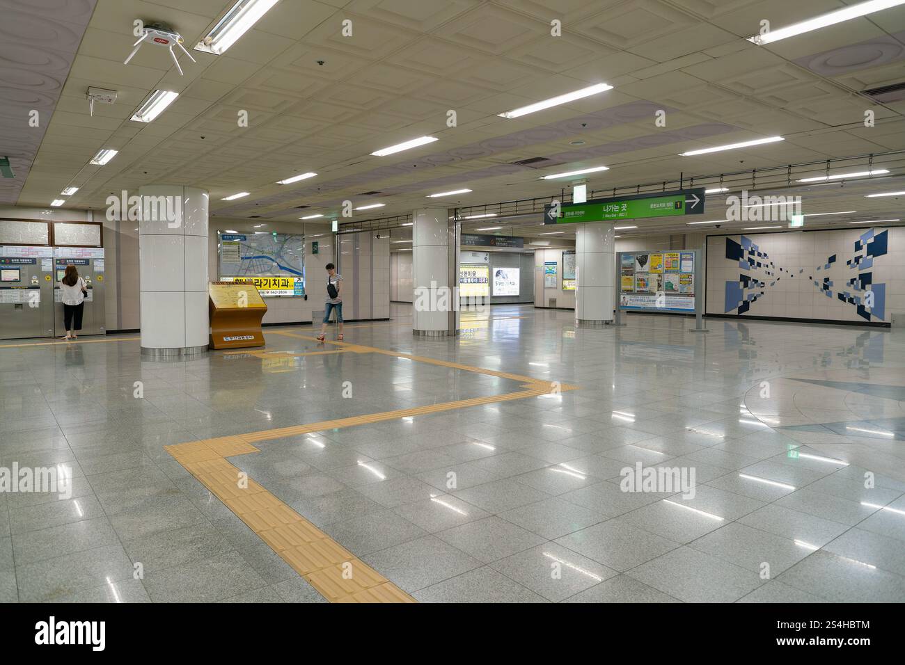 Busan, South Korea - May 25, 2017: interior shot of a Busan Metro station. Stock Photo