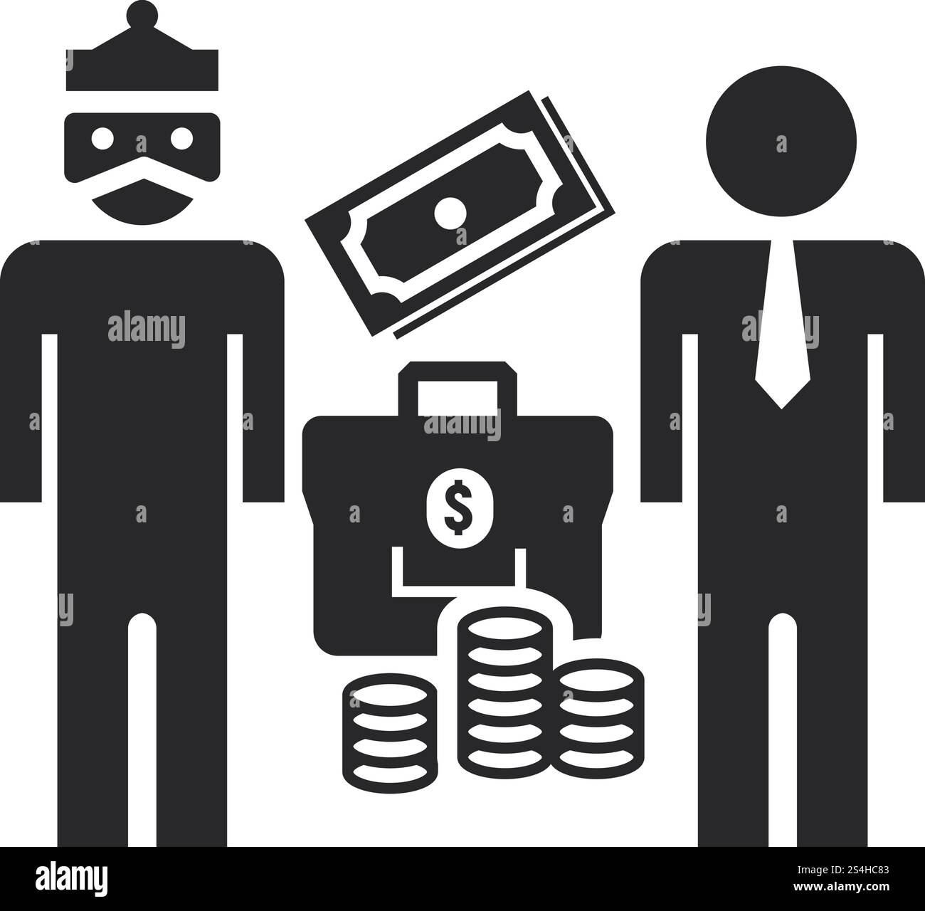 King man bribery money icon. Simple illustration of king man bribery ...