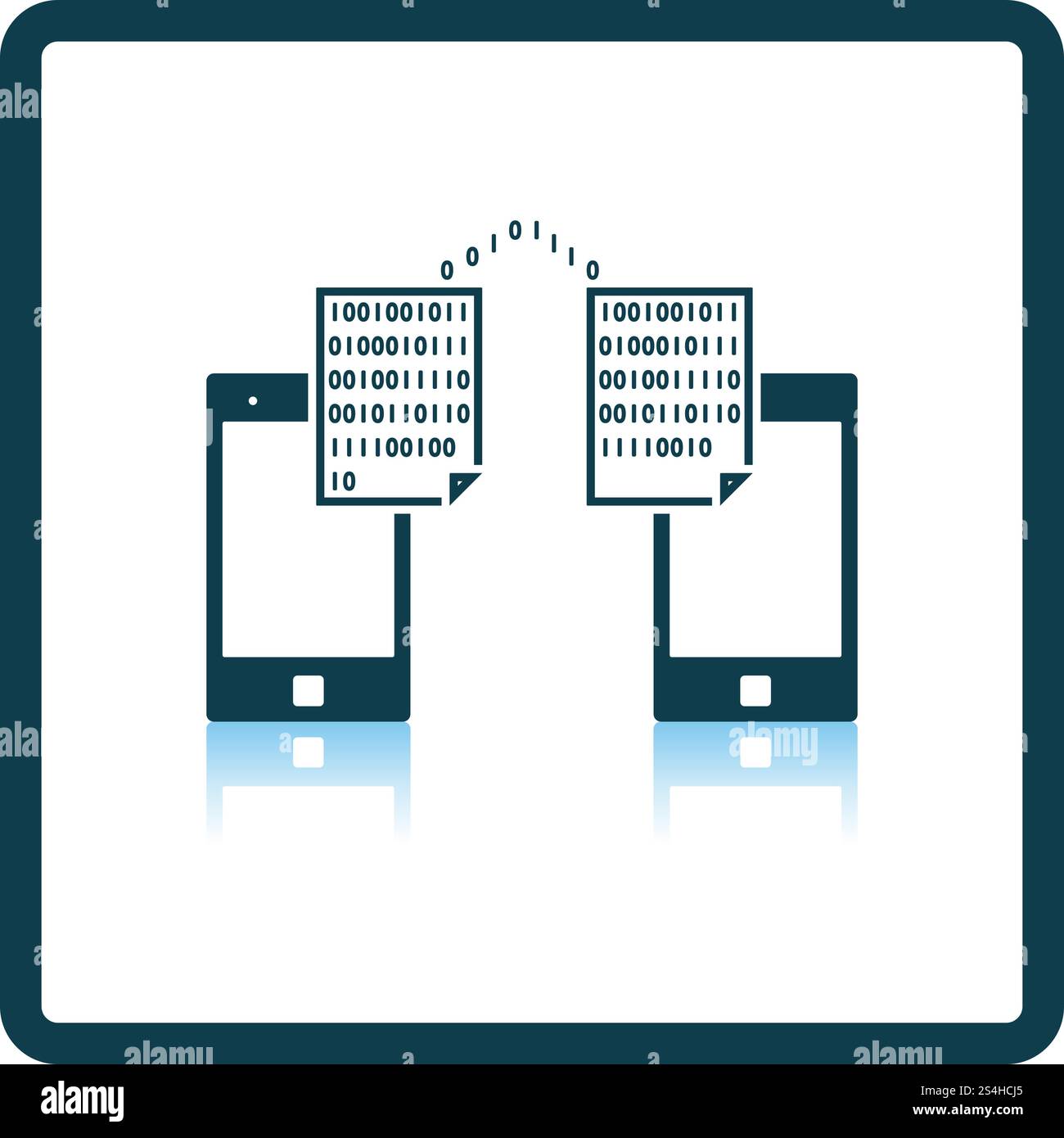 Exchanging Data Icon. Square Shadow Reflection Design. Vector ...
