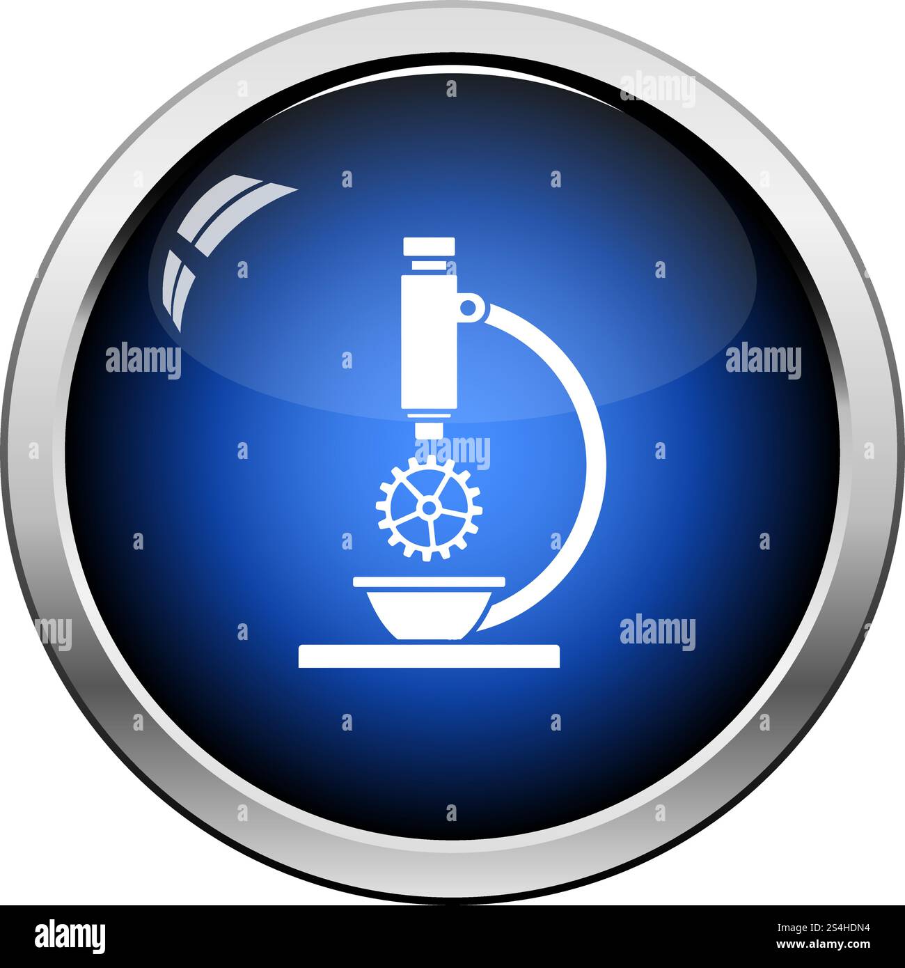 Research Icon. Glossy Button Design. Vector Illustration Stock Vector ...