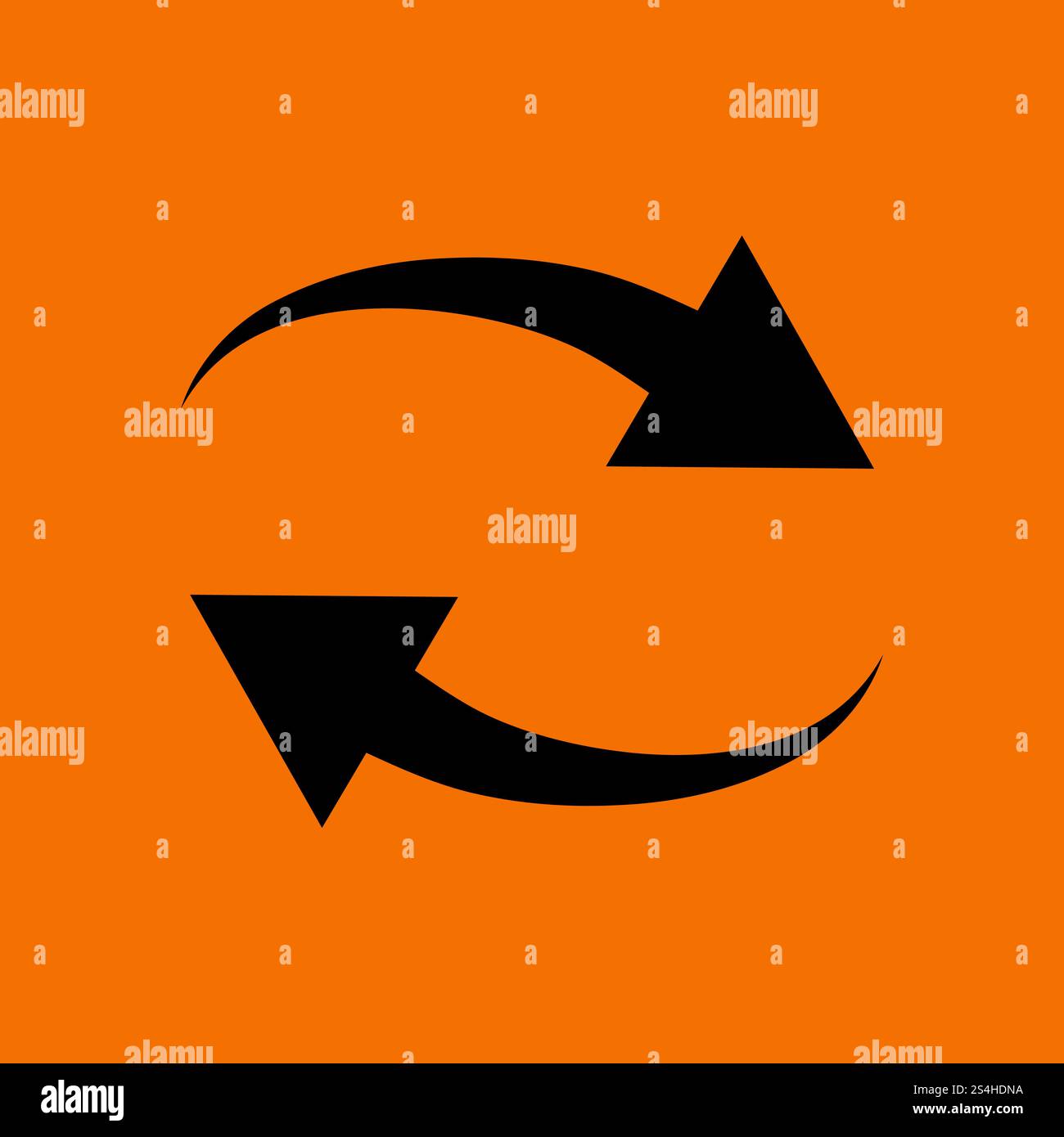 Interaction Icon. Black on Orange Background. Vector Illustration. Stock Vector