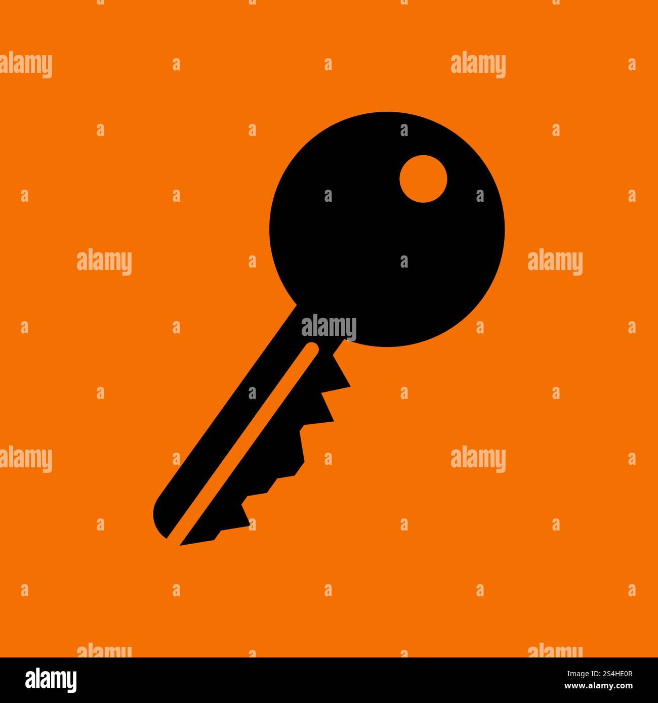 Key Icon. Black on Orange Background. Vector Illustration Stock Vector ...