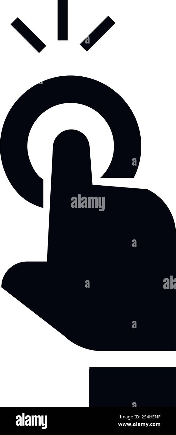 Finger touch cursor icon. Simple illustration of finger touch cursor ...