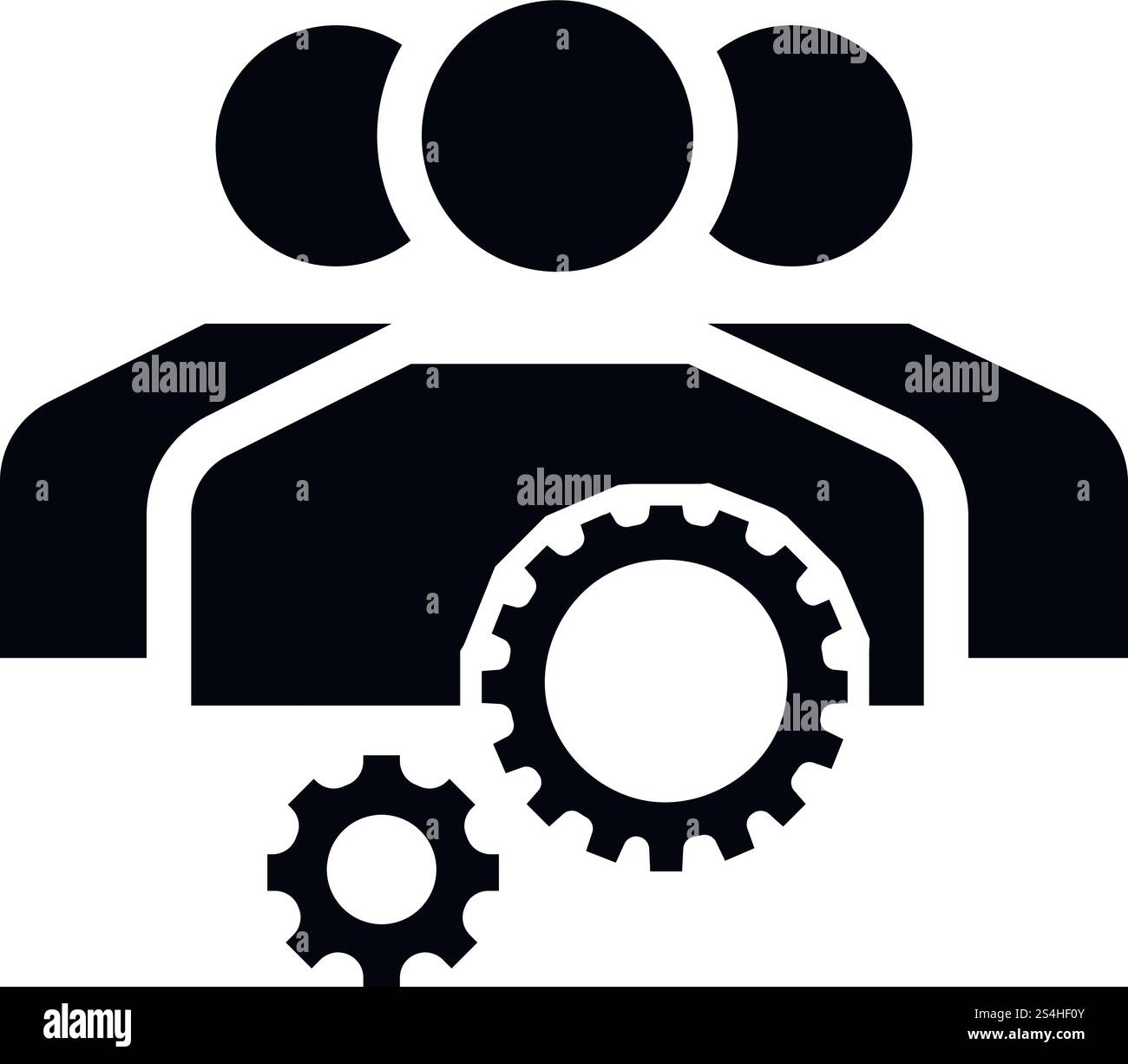 Team work gear icon. Simple illustration of team work gear vector icon ...
