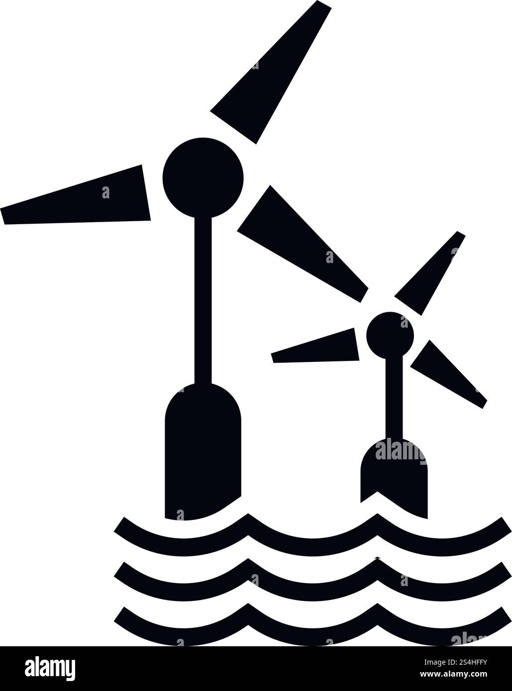 Wind wave turbine icon. Simple illustration of wind wave turbine vector ...