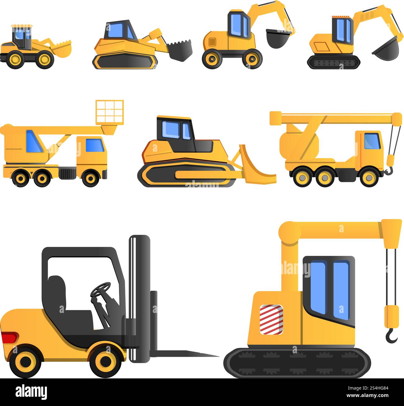 Lifting machine icon set. Cartoon set of lifting machine vector icons ...