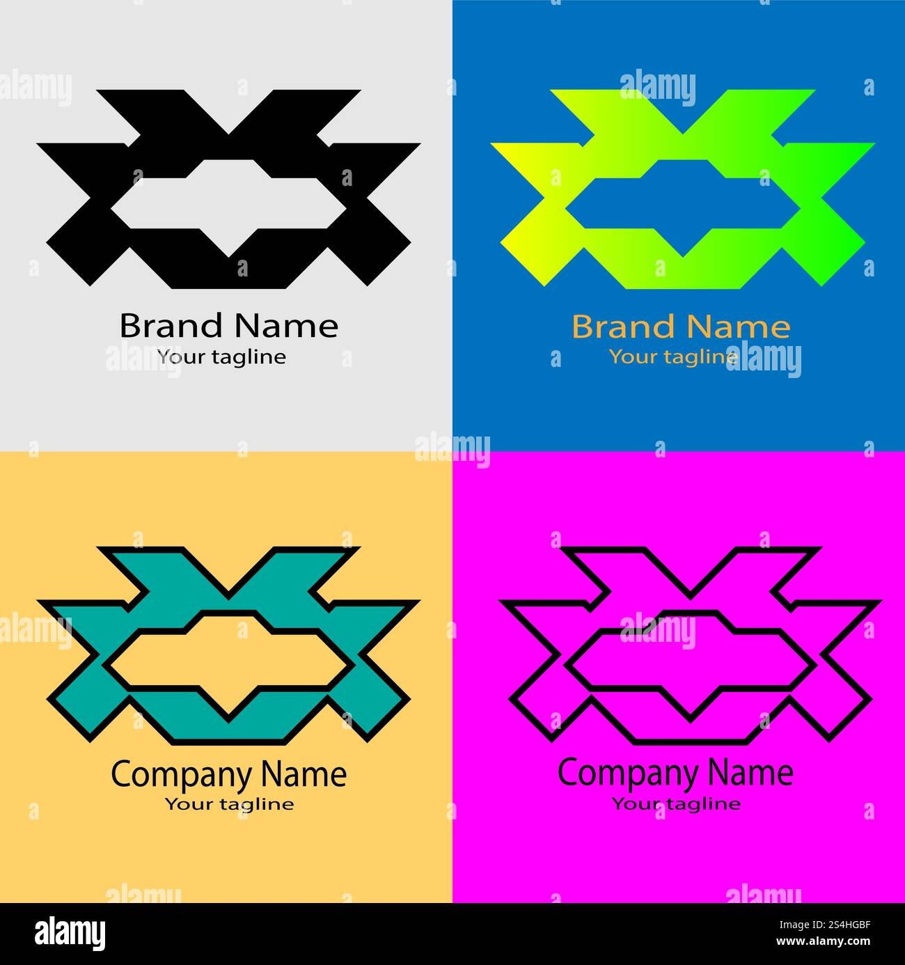Beautiful Unique logo design with four different designs of the same ...