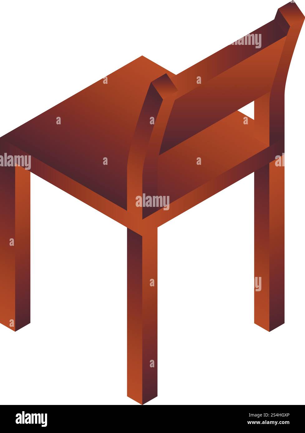 Wood chair icon. Isometric of wood chair vector icon for web design ...