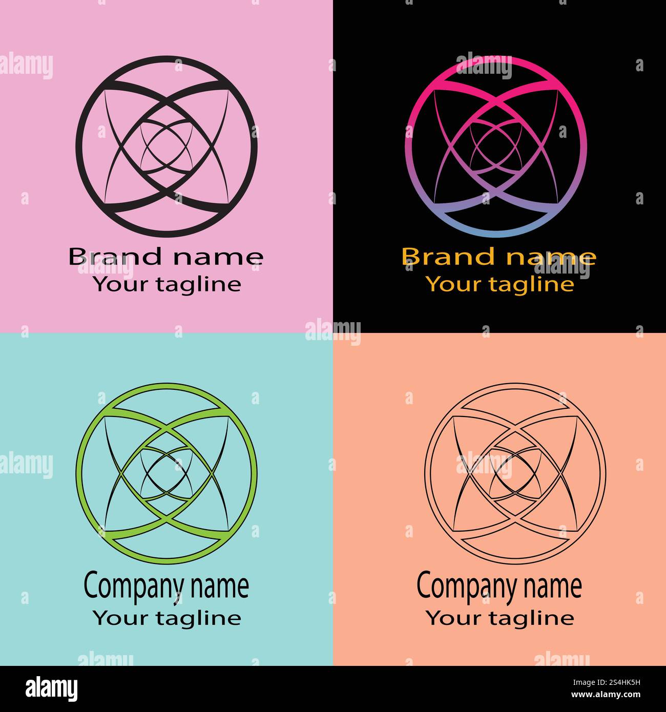 Beautiful Unique logo design with four different designs of the same ...
