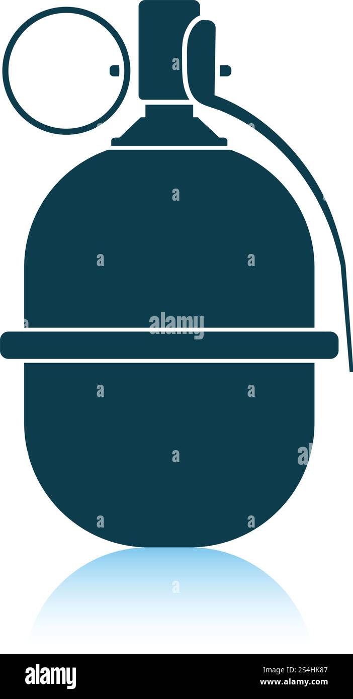 Attack grenade icon. Shadow reflection design. Vector illustration. Stock Vector