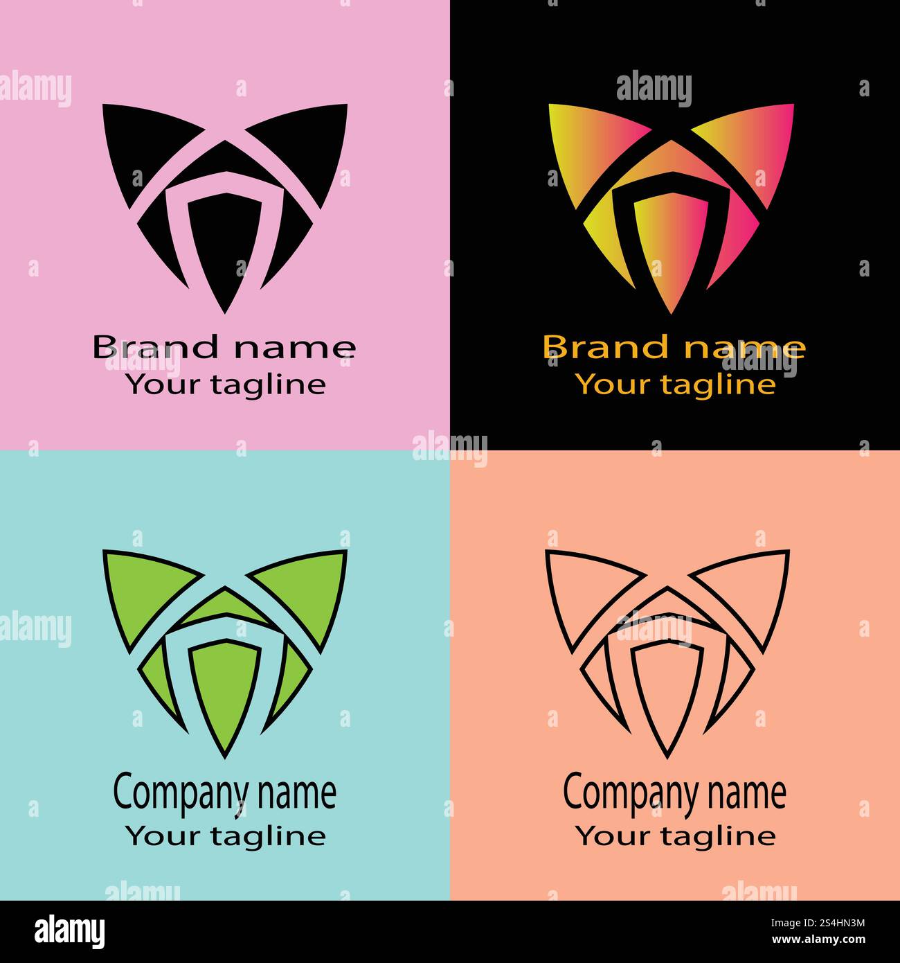Beautiful Unique logo design with four different designs of the same ...