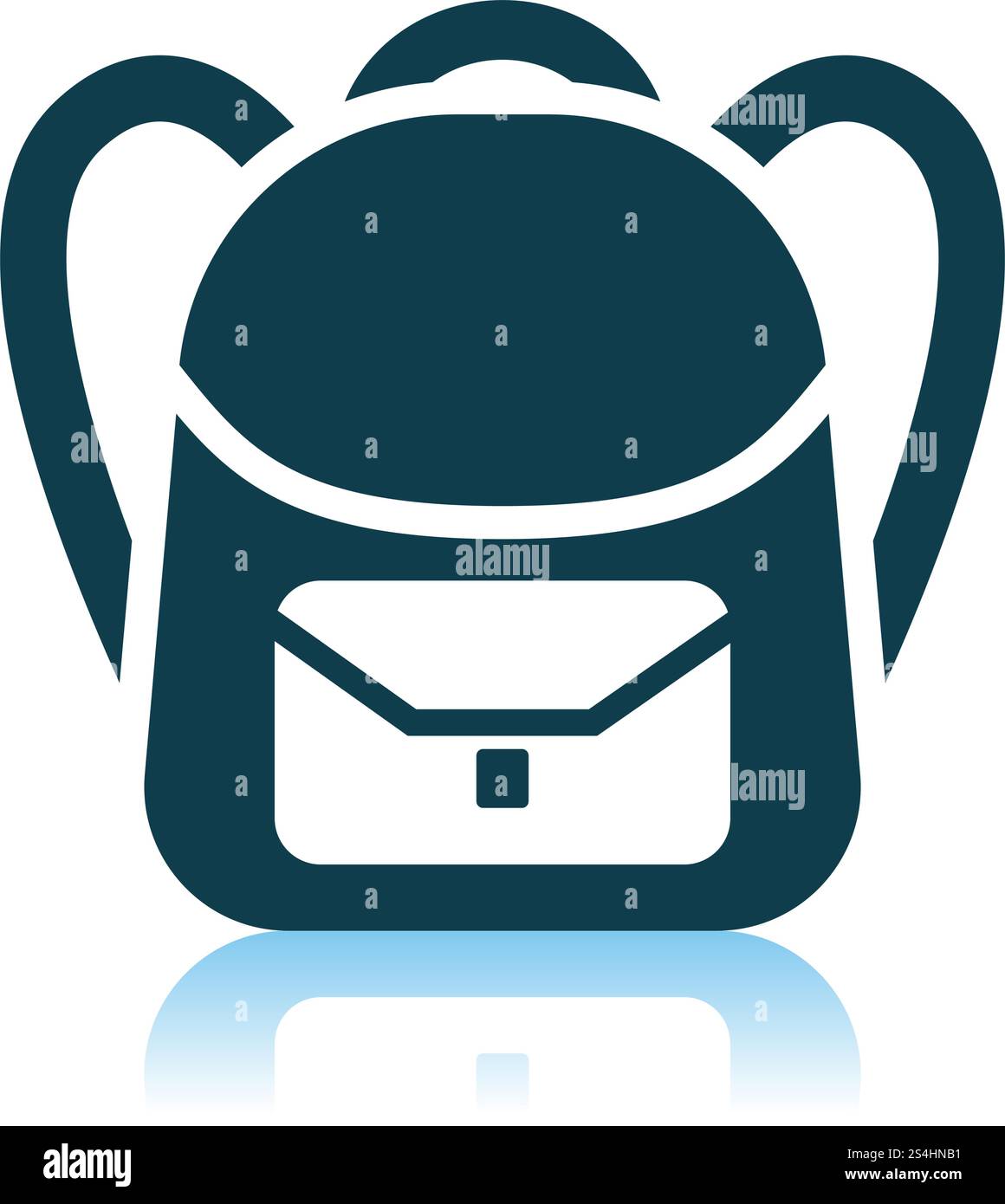 School Rucksack Icon. Shadow Reflection Design. Vector Illustration ...
