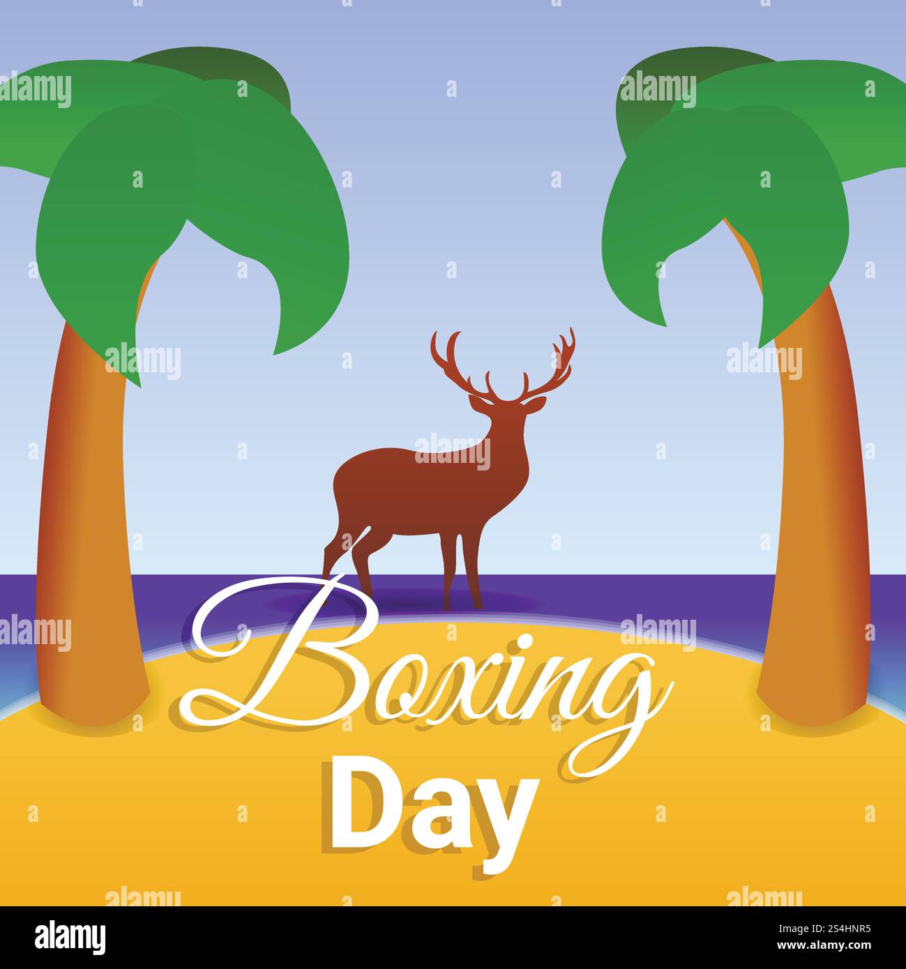 Boxing day island concept background. Cartoon illustration of boxing ...