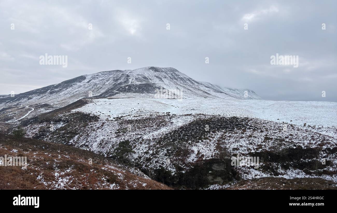 Glen Vale in the heart of Scotland between East and West Lomond hills. Ice and snow in winter - Smartphone Captured Stock Image