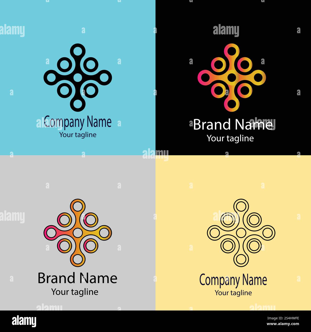 Beautiful Unique logo design with four different designs of the same ...