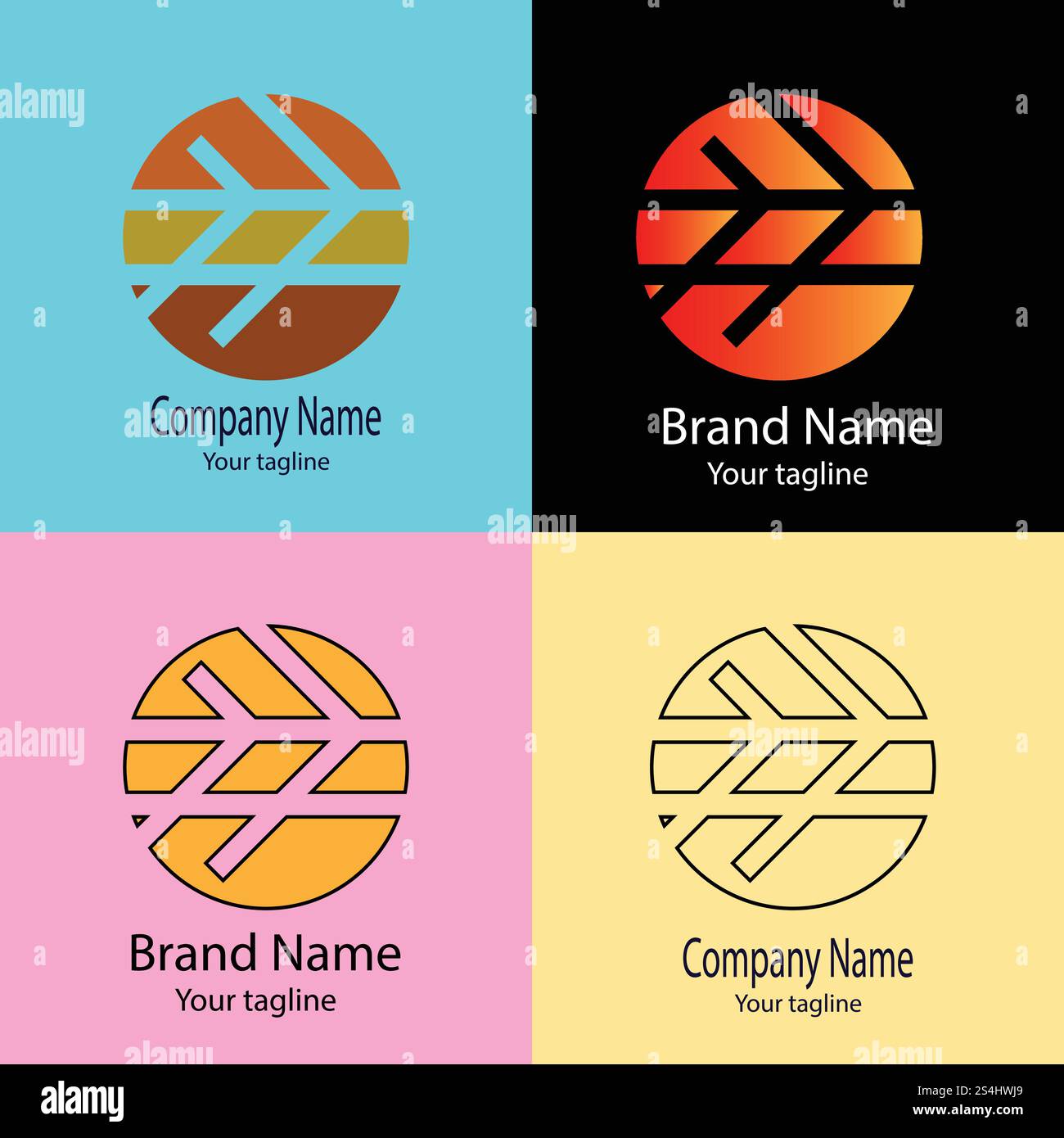 Beautiful Unique logo design with four different designs of the same ...