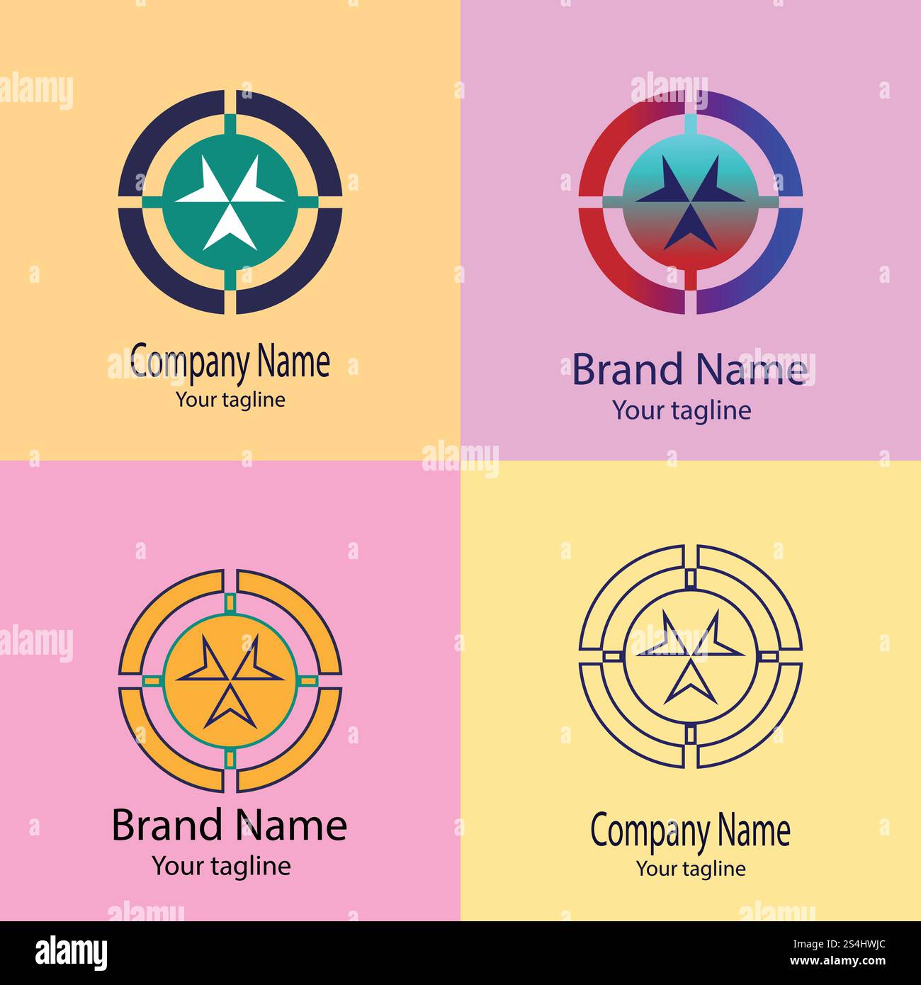 Beautiful Unique logo design with four different designs of the same ...