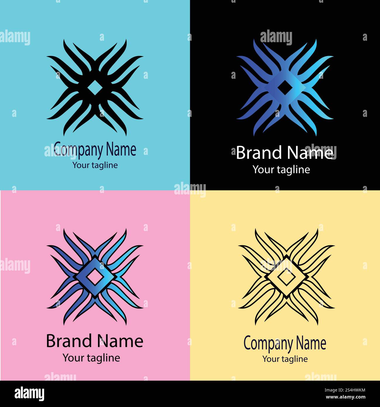 Beautiful Unique logo design with four different designs of the same ...