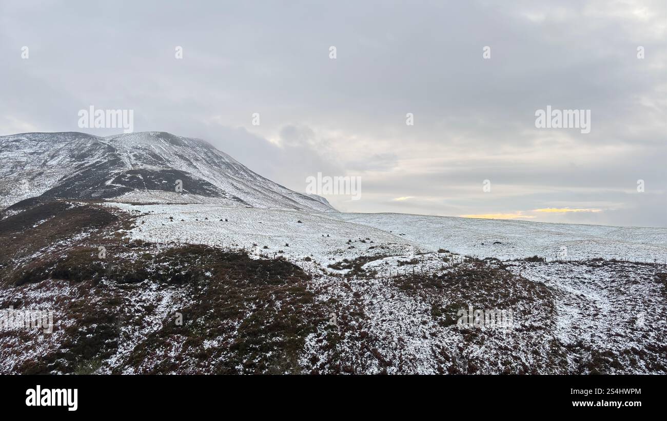 Glen Vale in the heart of Scotland between East and West Lomond hills. Ice and snow in winter - Smartphone Captured Stock Image