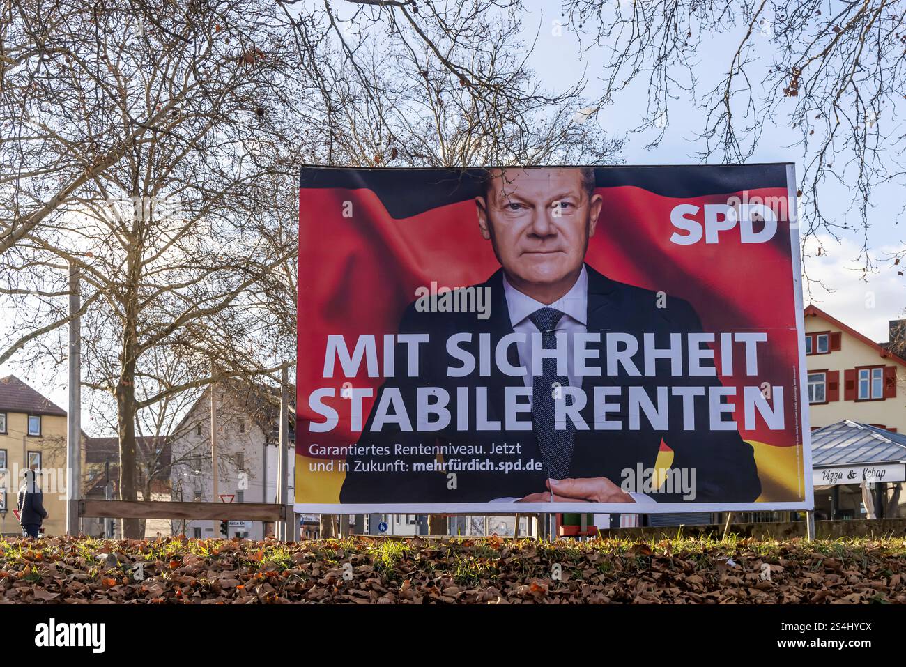 Wahlplakat zur Bundestagswahl 2025. SPD mit Bundeskanzler Olaf Scholz