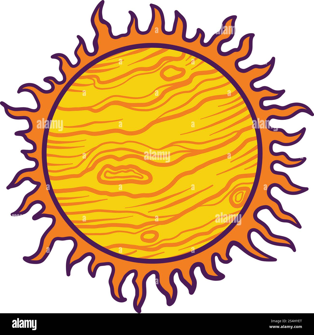 Space sun icon. Hand drawn illustration of space sun vector icon for ...