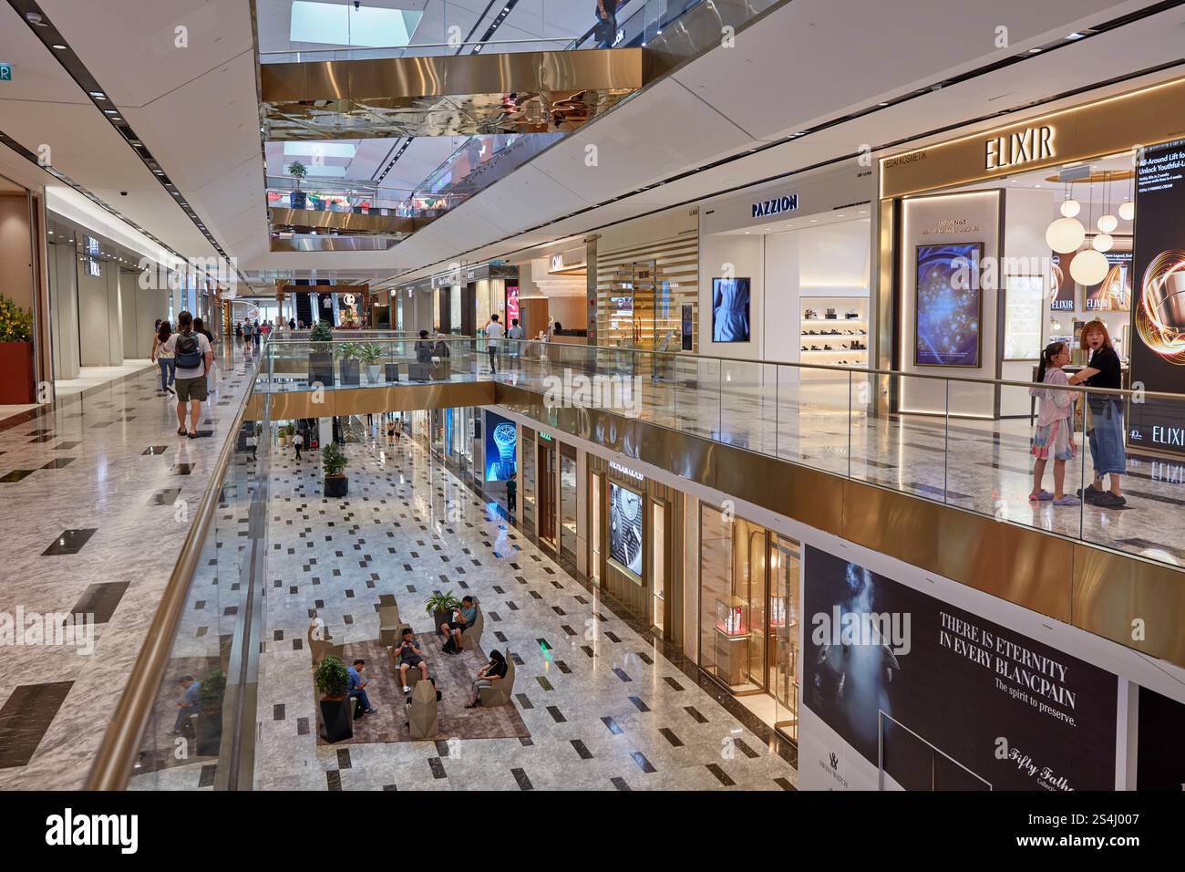 Interior view of the Exchange TRX, an upscale shopping mall in Kuala