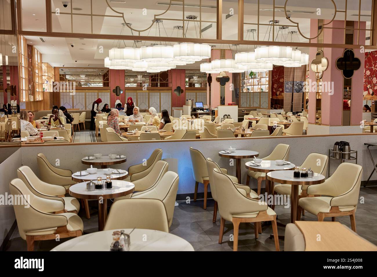 Interior view of the Din Tai Fung restaurant in the Exchange TRX shopping mall. Kuala Lumpur, Malaysia. Stock Photo