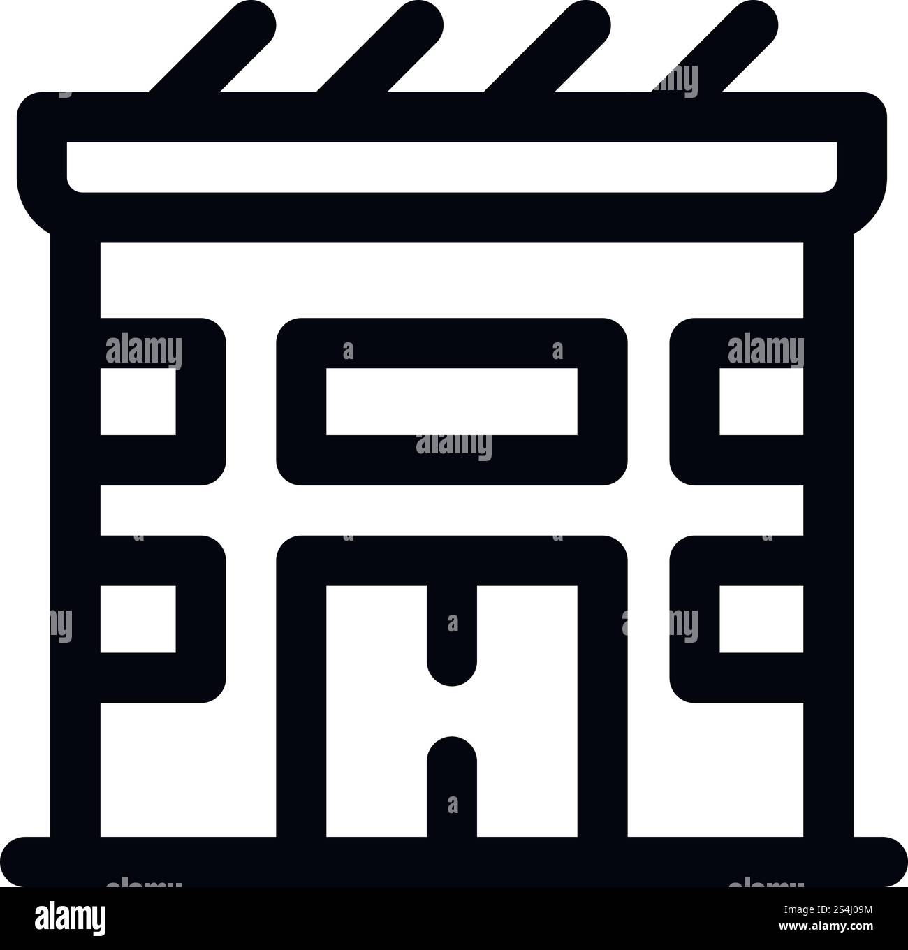 Eco solar house icon. Outline eco solar house vector icon for web ...
