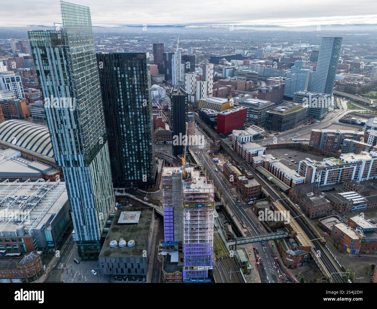 Aerial image of Beetham Tower and Viadux in Manchester UK Stock Photo