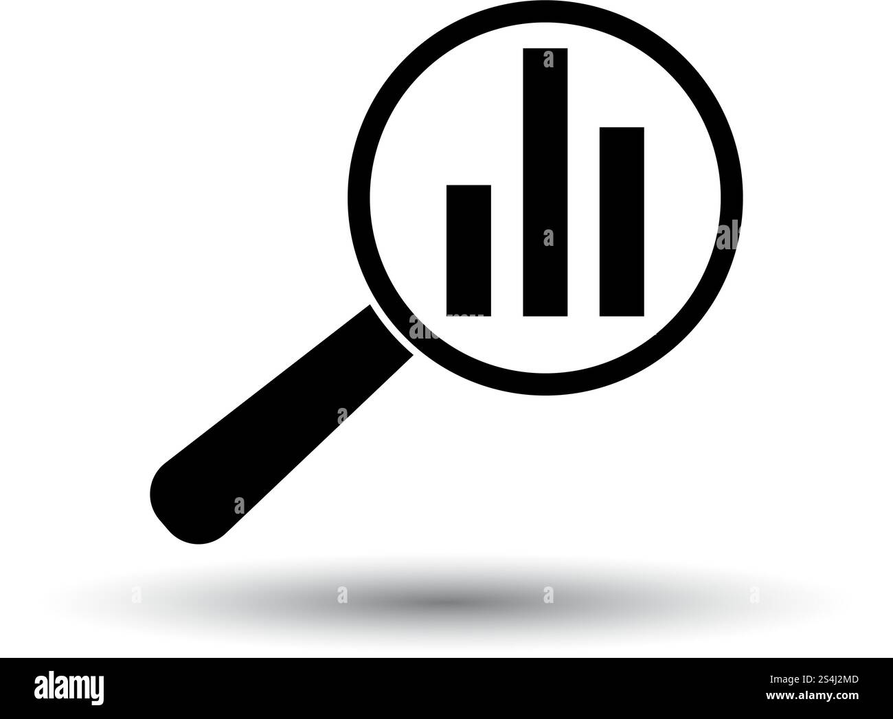 Analytics Icon. Black on White Background With Shadow. Vector ...