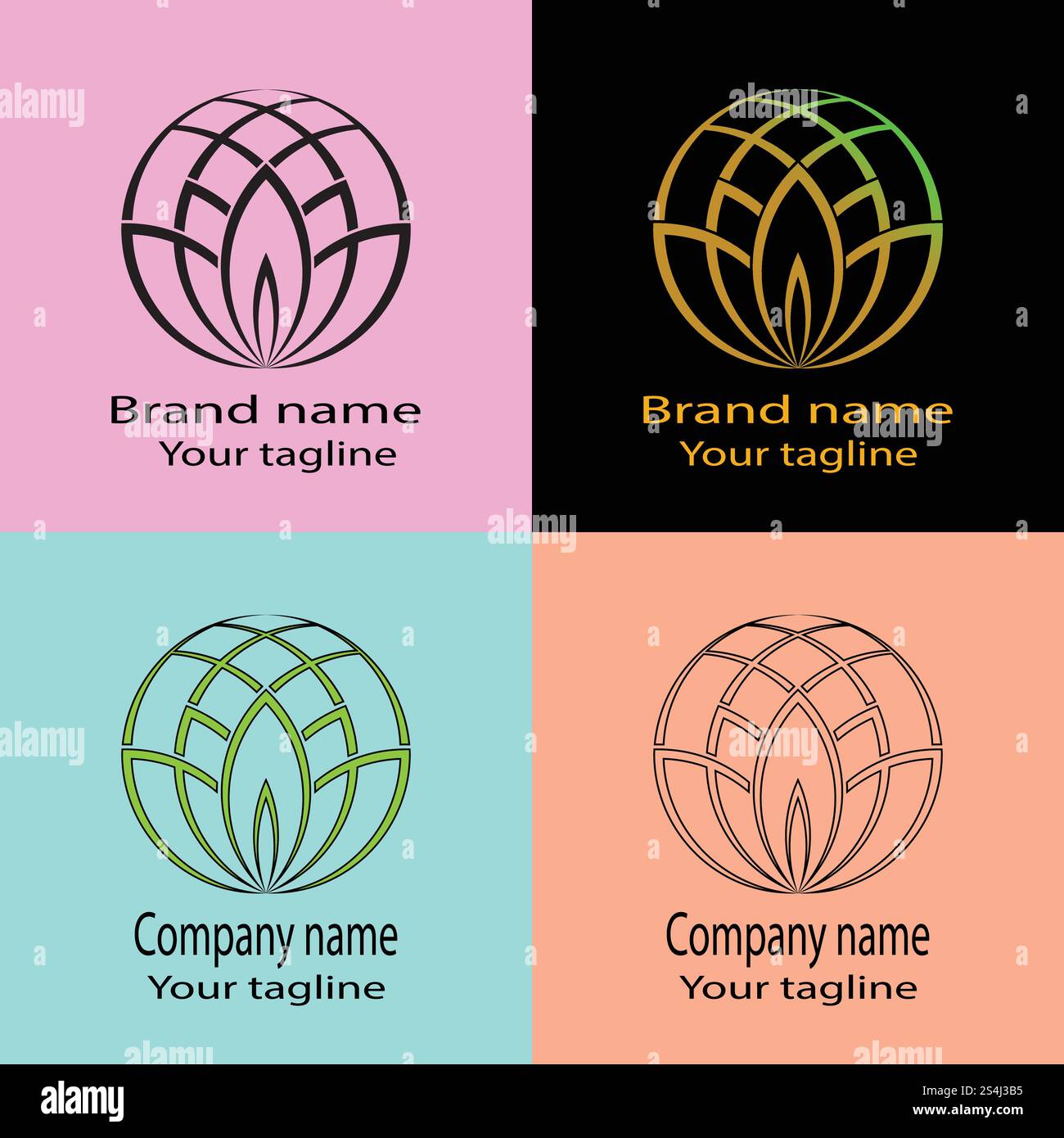 Beautiful Unique logo design with four different designs of the same ...