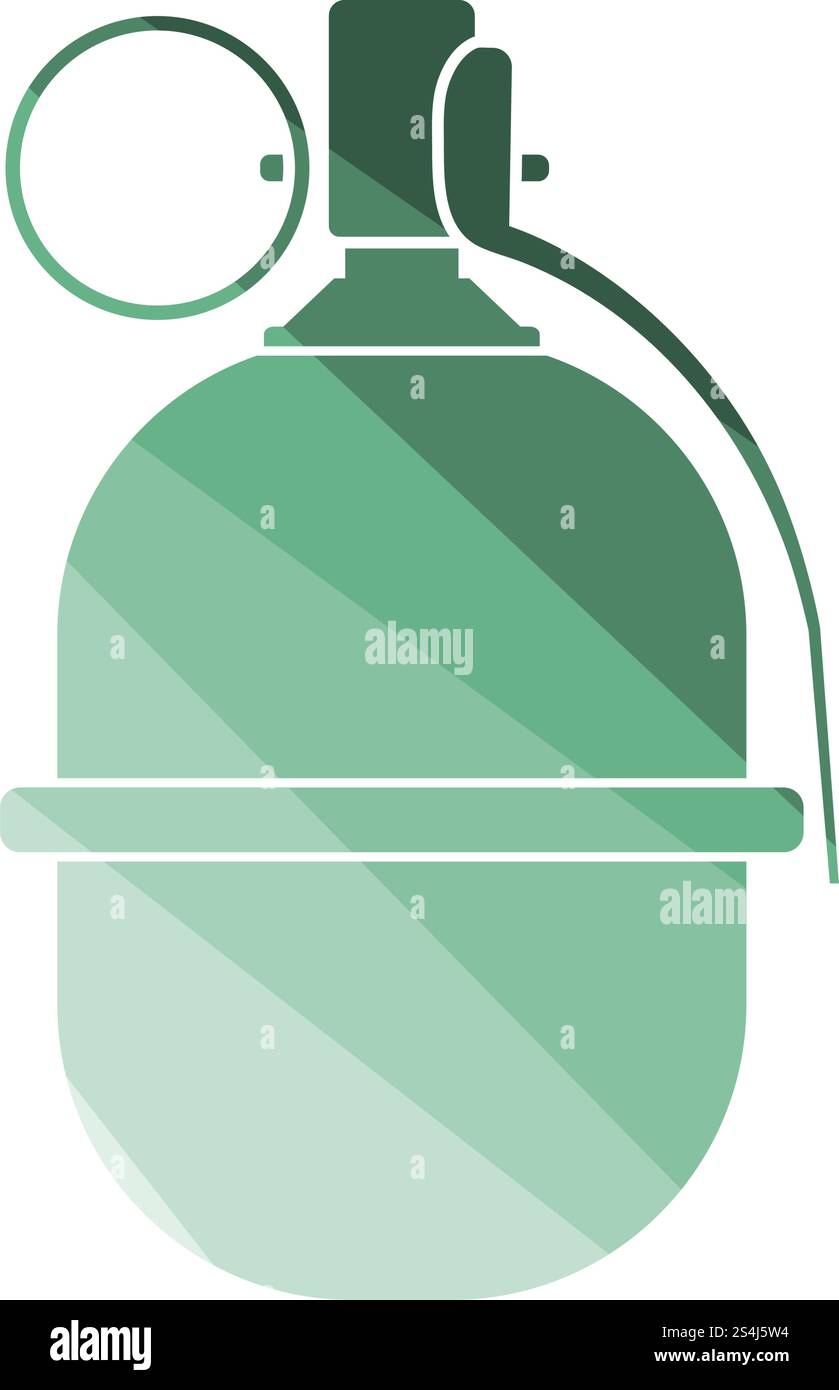 Attack Grenade Icon. Flat Color Ladder Design. Vector Illustration ...