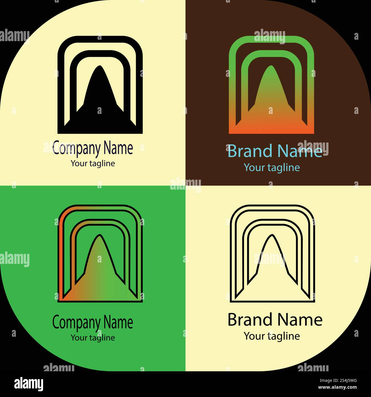 Beautiful Unique logo design with four different designs of the same ...